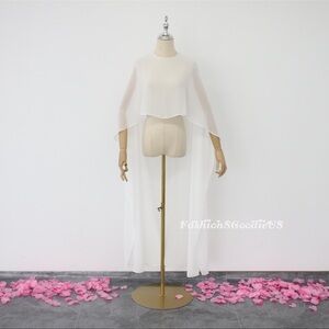 Bridal Sheer White Cape Top